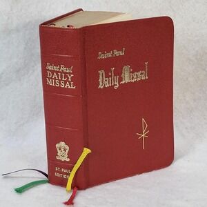1967 St Paul Daily Missal Catholic Prayer Book Daughters St Paul Red Leatherette